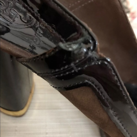 TORY BURCH Patent Leather / Suede 8.5 Open Toe - Picture 6 of 6